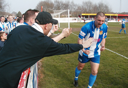 Big Dave celebrates the winner